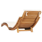 vidaXL Klappbare Sonnenliege mit Cremeweißer Auflage Massivholz Teak
