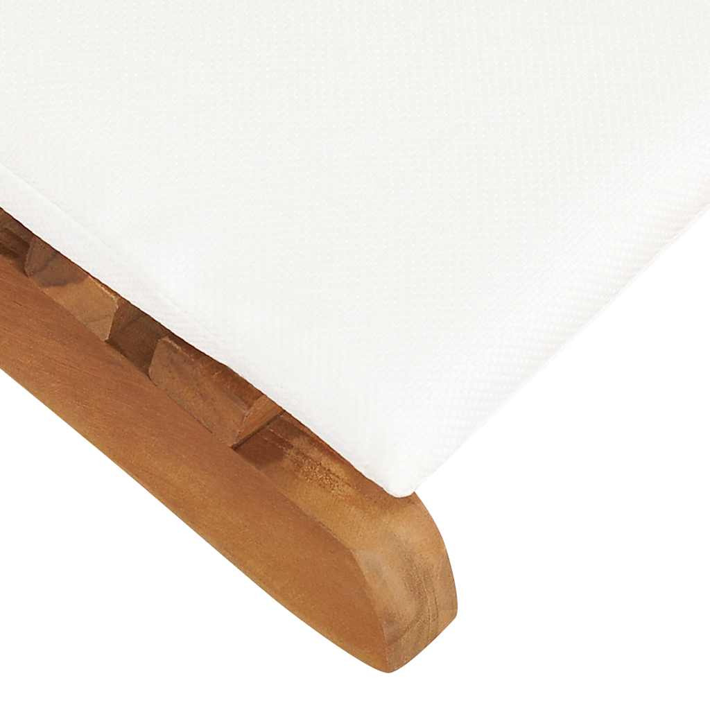 vidaXL Klappbare Sonnenliege mit Cremeweißer Auflage Massivholz Teak