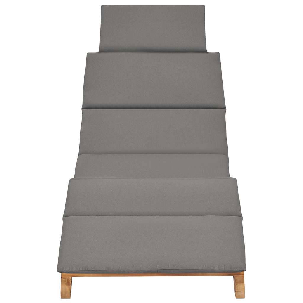 vidaXL Klappbare Sonnenliege mit Dunkelgrauer Auflage Massivholz Teak