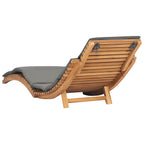 vidaXL Klappbare Sonnenliege mit Dunkelgrauer Auflage Massivholz Teak