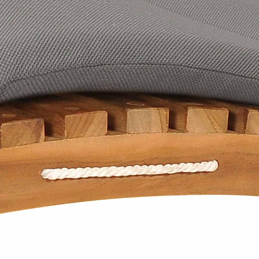 vidaXL Klappbare Sonnenliege mit Dunkelgrauer Auflage Massivholz Teak