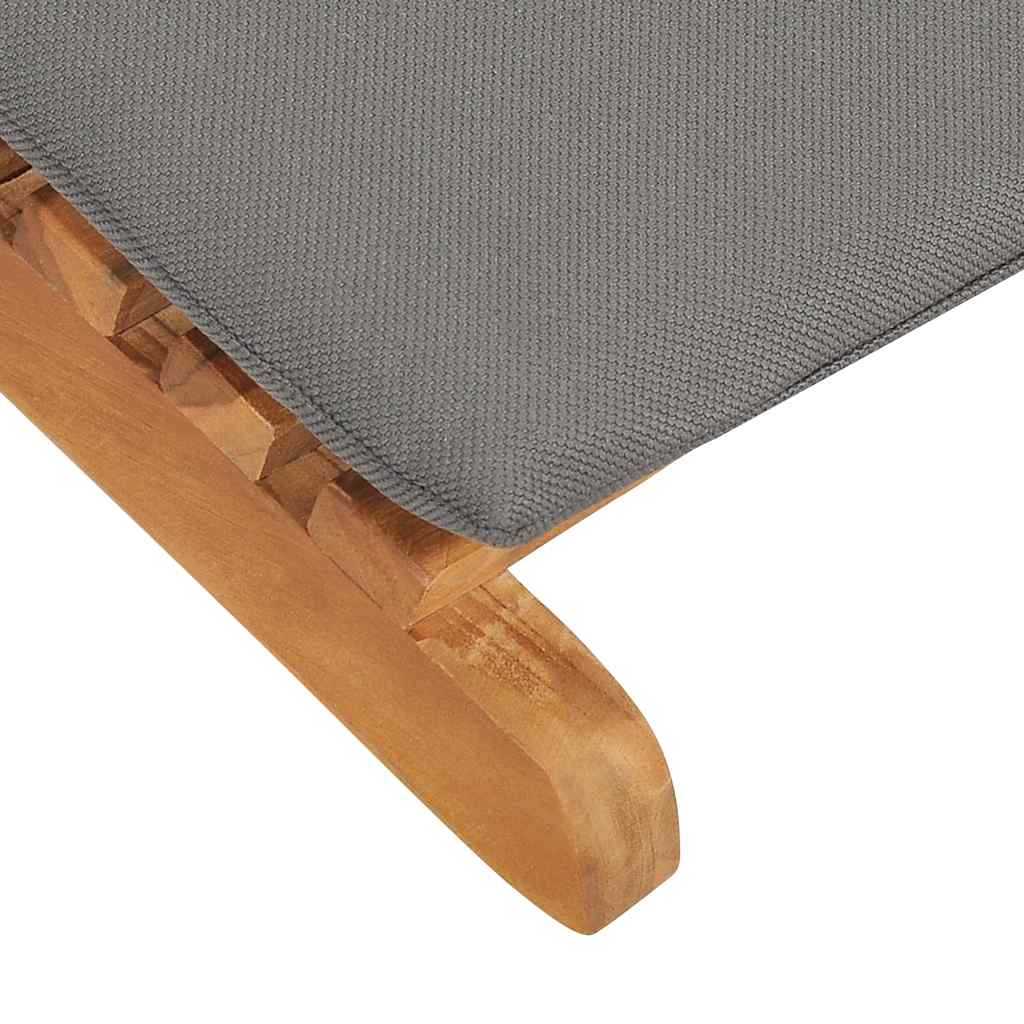 vidaXL Klappbare Sonnenliege mit Dunkelgrauer Auflage Massivholz Teak
