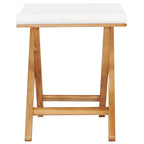 vidaXL Klappstühle 2 Stk. Teak Massivholz und Stoff Cremeweiß