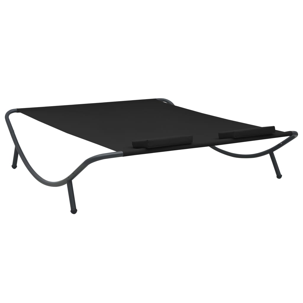 vidaXL Sonnenliege Stoff Schwarz