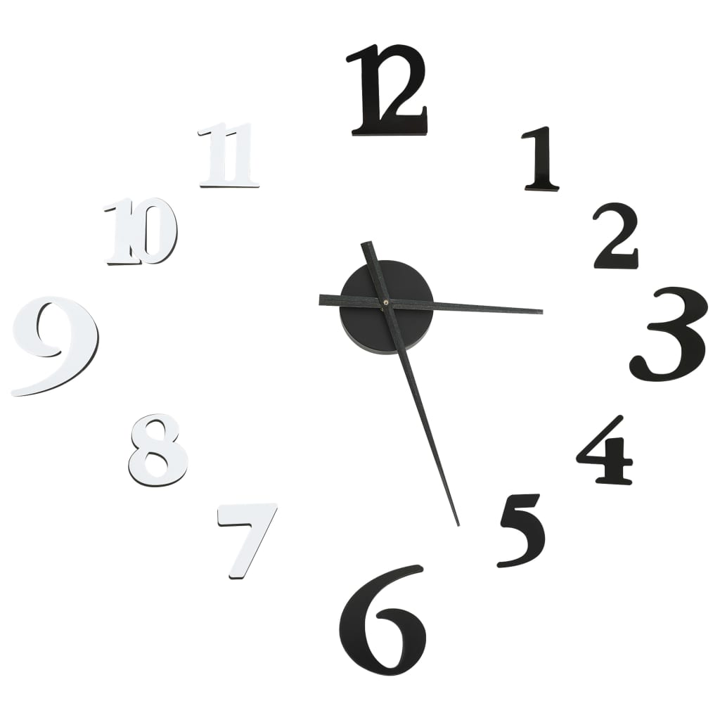 vidaXL 3D-Wanduhr Modernes Design Schwarz und Weiß 100 cm XXL