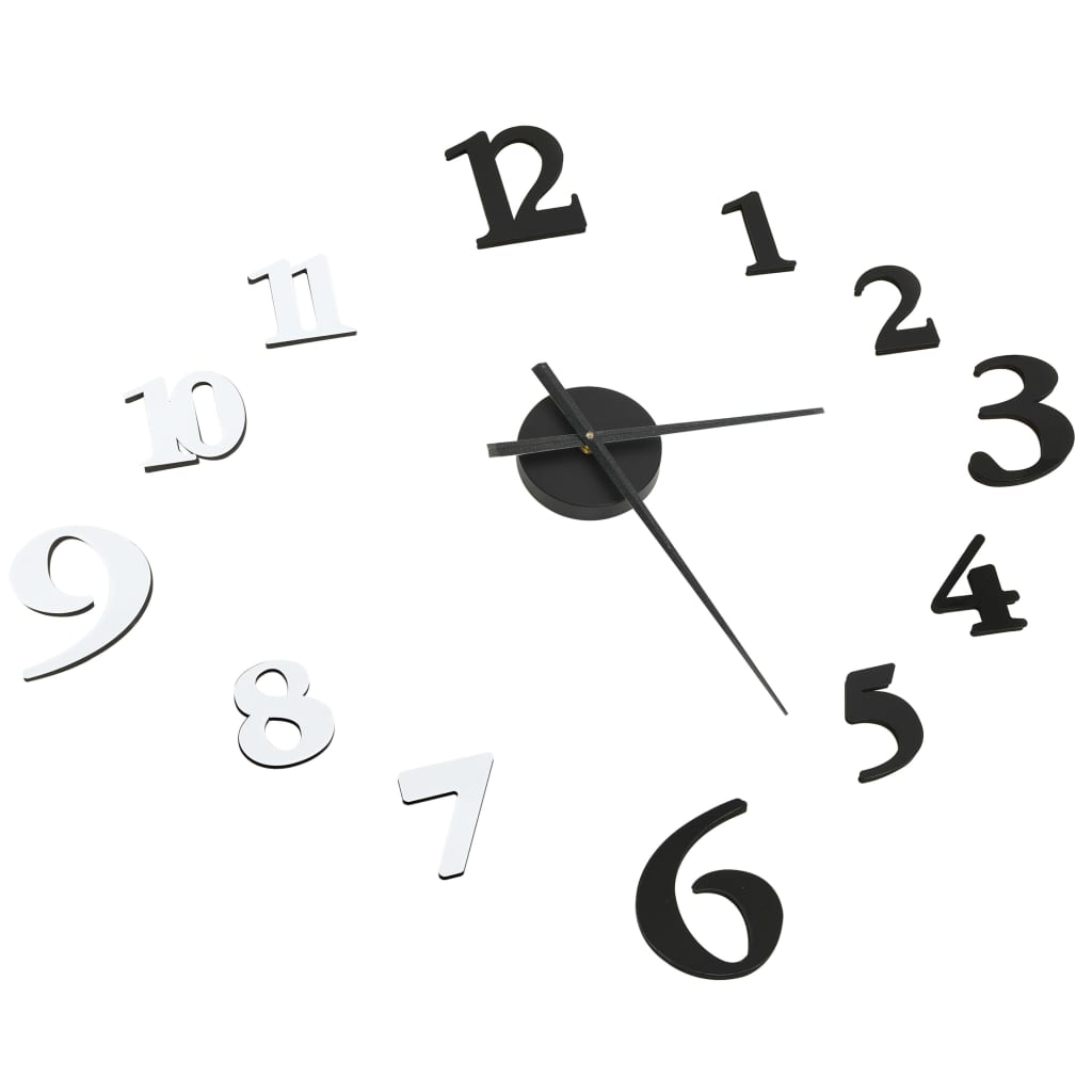vidaXL 3D-Wanduhr Modernes Design Schwarz und Weiß 100 cm XXL