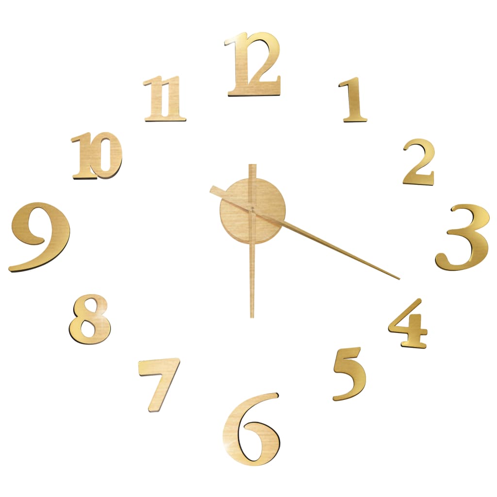 vidaXL 3D-Wanduhr Modernes Design Golden 100 cm XXL