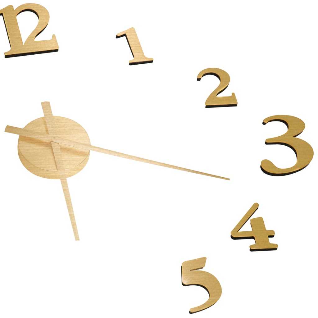 vidaXL 3D-Wanduhr Modernes Design Golden 100 cm XXL