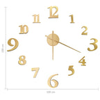 vidaXL 3D-Wanduhr Modernes Design Golden 100 cm XXL