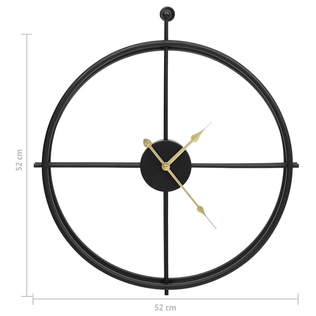 vidaXL Wanduhr Schwarz 52 cm Eisen