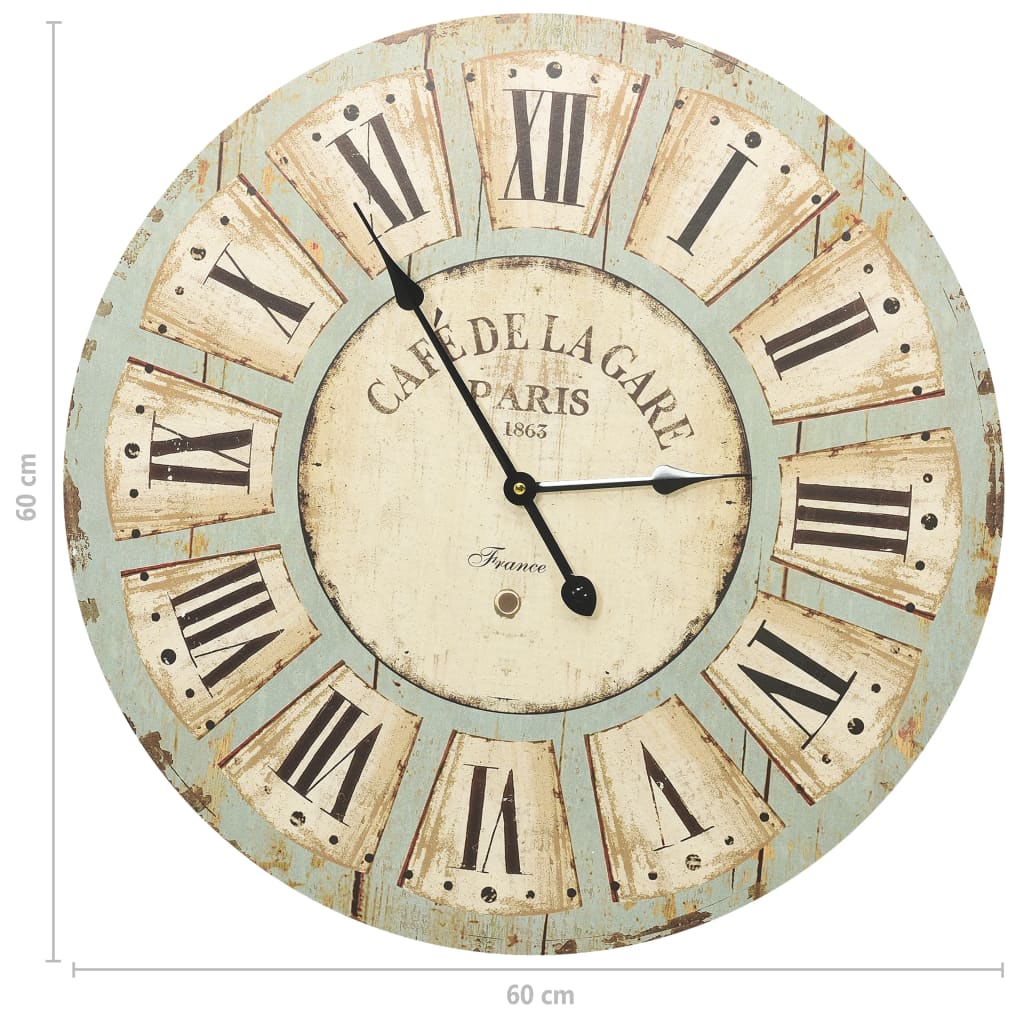 vidaXL Wanduhr Mehrfarbig 60 cm MDF