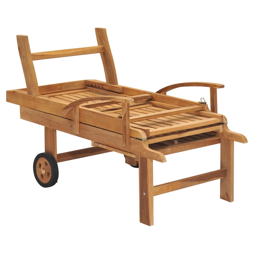 vidaXL Sonnenliege Massivholz Teak