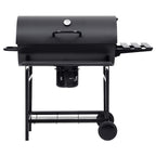 vidaXL Grillwagen mit Rädern und Ablagen Schwarz Stahl 115x85x95 cm