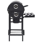 vidaXL Grillwagen mit Rädern und Ablagen Schwarz Stahl 115x85x95 cm