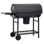 vidaXL Grillwagen mit Rädern und Ablagen Schwarz Stahl 115x85x95 cm