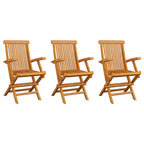 vidaXL Gartenstühle 3 Stk. Massivholz Teak