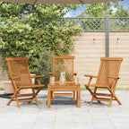 vidaXL Gartenstühle 3 Stk. Massivholz Teak