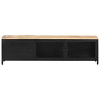 vidaXL TV-Schrank 130x30x37 cm Raues Mango-Massivholz