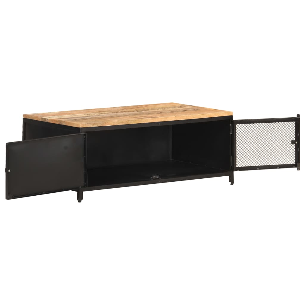 vidaXL Couchtisch 90x50x37 cm Raues Mango-Massivholz