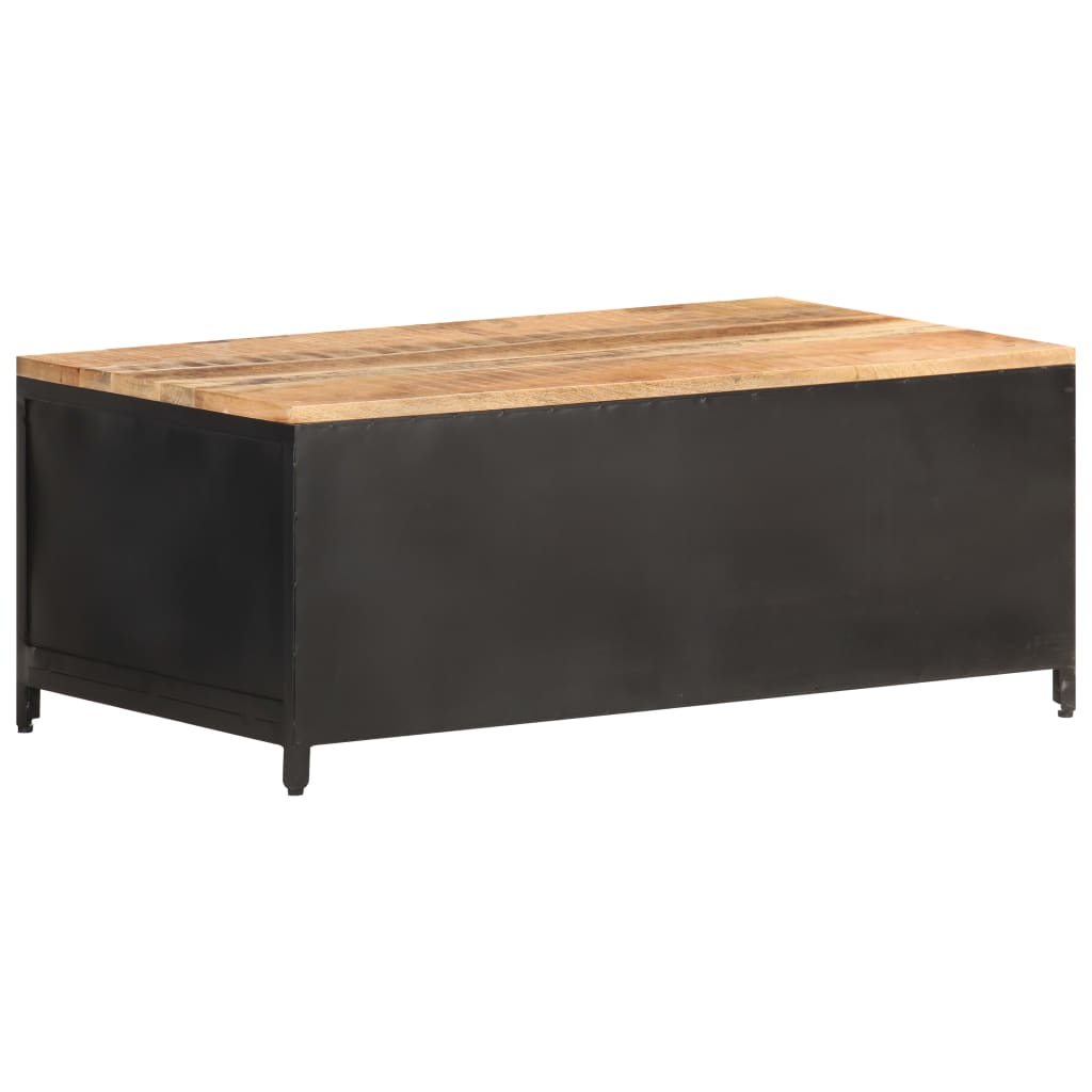 vidaXL Couchtisch 90x50x37 cm Raues Mango-Massivholz