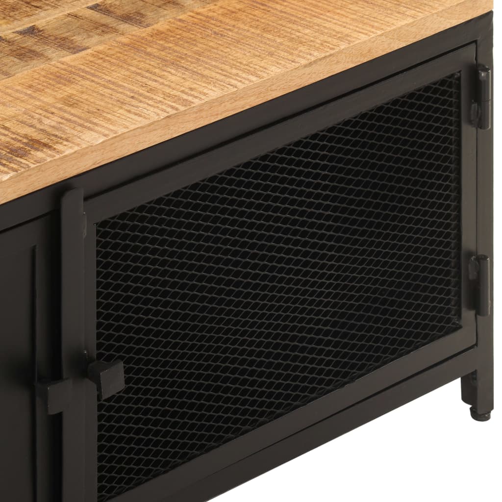 vidaXL Couchtisch 90x50x37 cm Raues Mango-Massivholz