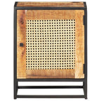 vidaXL Nachttisch 40x30x50 cm Raues Mangoholz und Wiener Geflecht