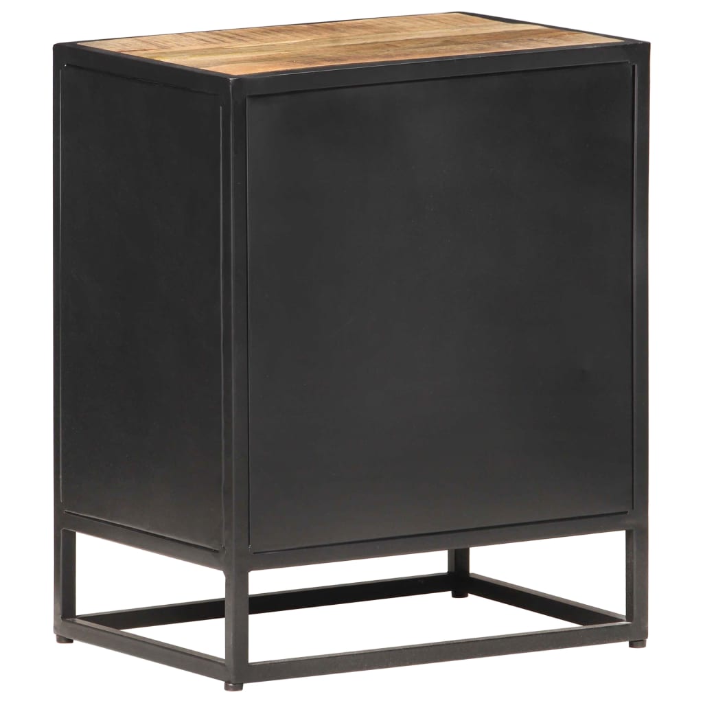 vidaXL Nachttisch 40x30x50 cm Raues Mangoholz und Wiener Geflecht