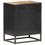vidaXL Nachttisch 40x30x50 cm Raues Mangoholz und Wiener Geflecht