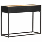 vidaXL Konsolentisch 100x35x75 cm Raues Mangoholz und Rohrgeflecht