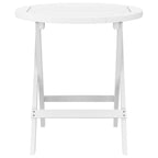 vidaXL Gartentisch Klappbar Weiß Ø 46 cm Massivholz Akazie