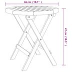 vidaXL Gartentisch Klappbar Weiß Ø 46 cm Massivholz Akazie