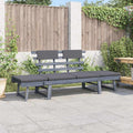 vidaXL Gartenbank mit Auflagen 2-in-1 190 cm Grau Massivholz Akazie
