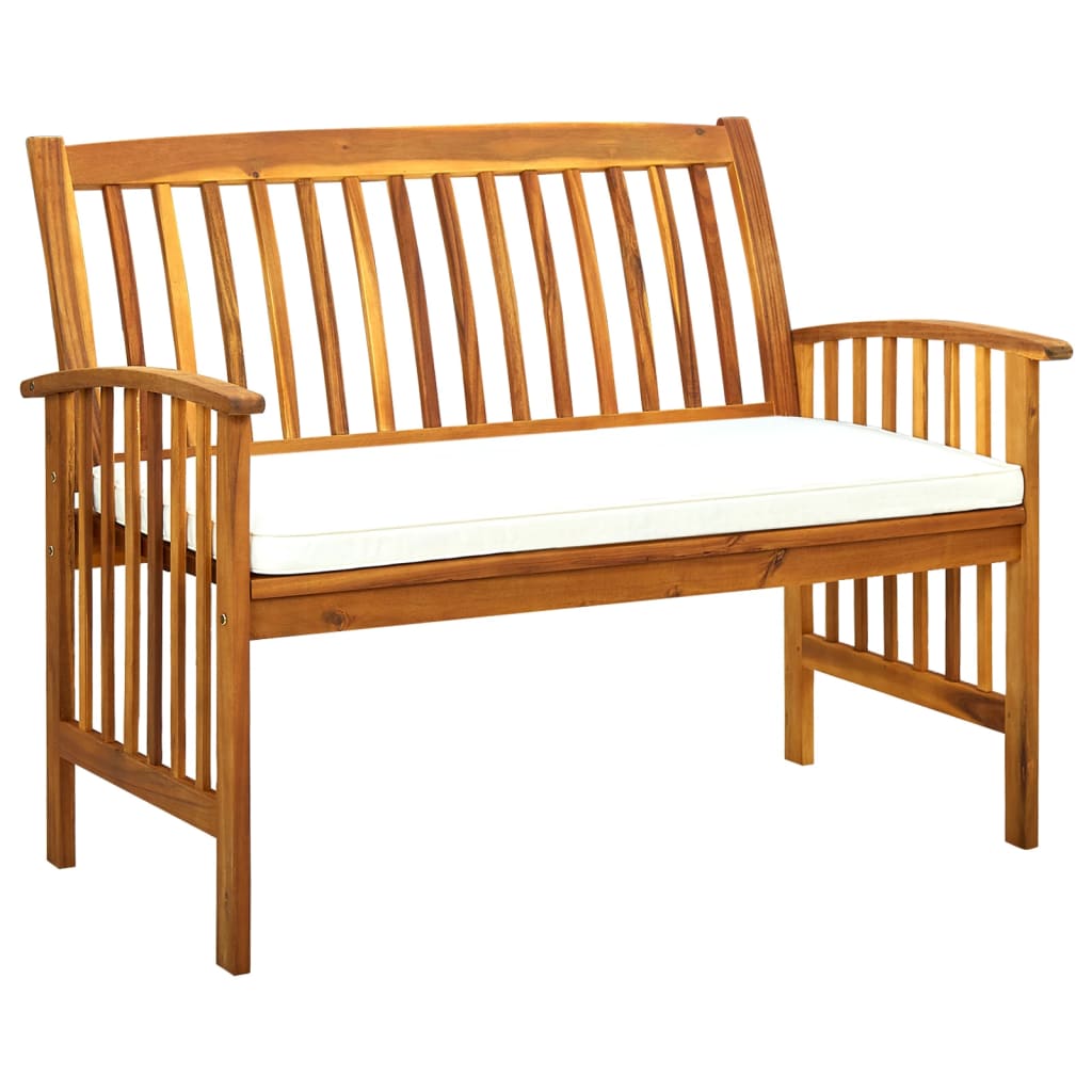 vidaXL Gartenbank mit Kissen 119 cm Massivholz Akazie
