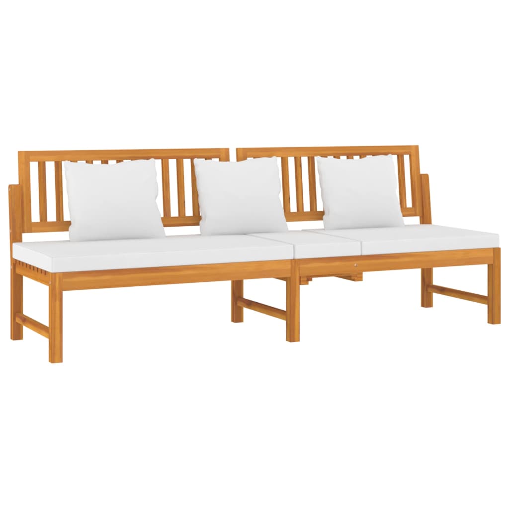 vidaxL Tagesbett mit Cremeweißen Kissen 200x60x75 cm Massivholz Akazie