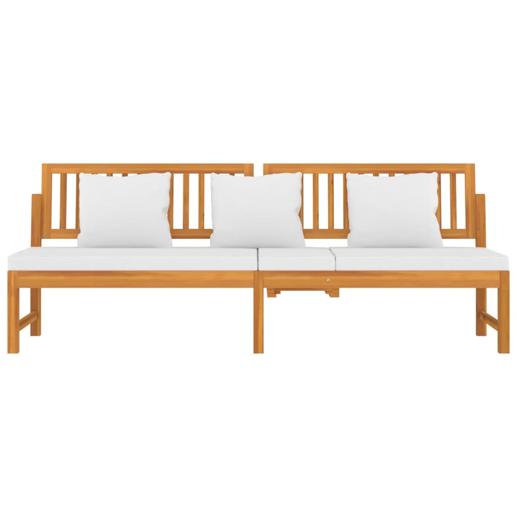 vidaxL Tagesbett mit Cremeweißen Kissen 200x60x75 cm Massivholz Akazie