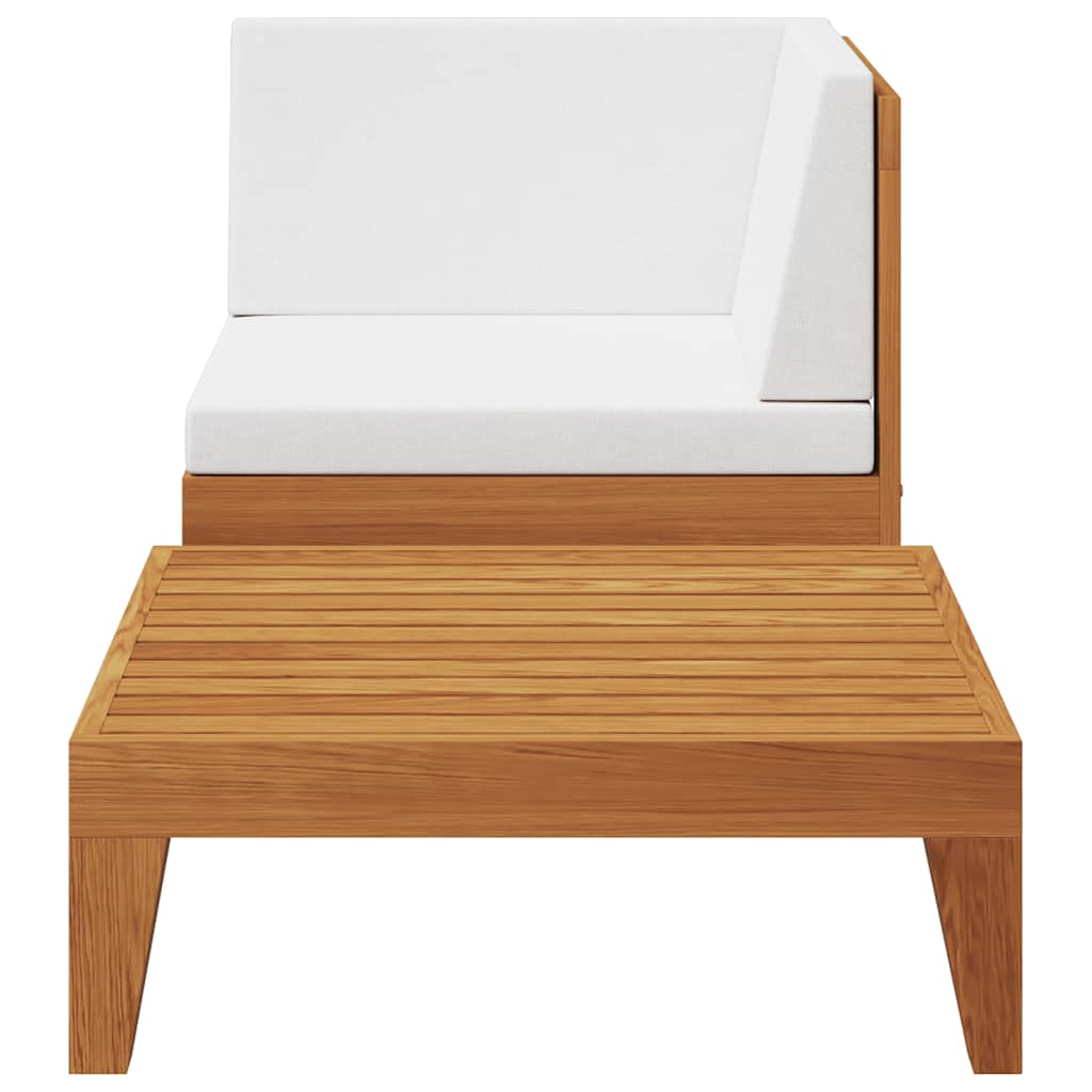 vidaXL 2-tlg. Garten-Lounge-Set mit Auflagen Massivholz Akazie