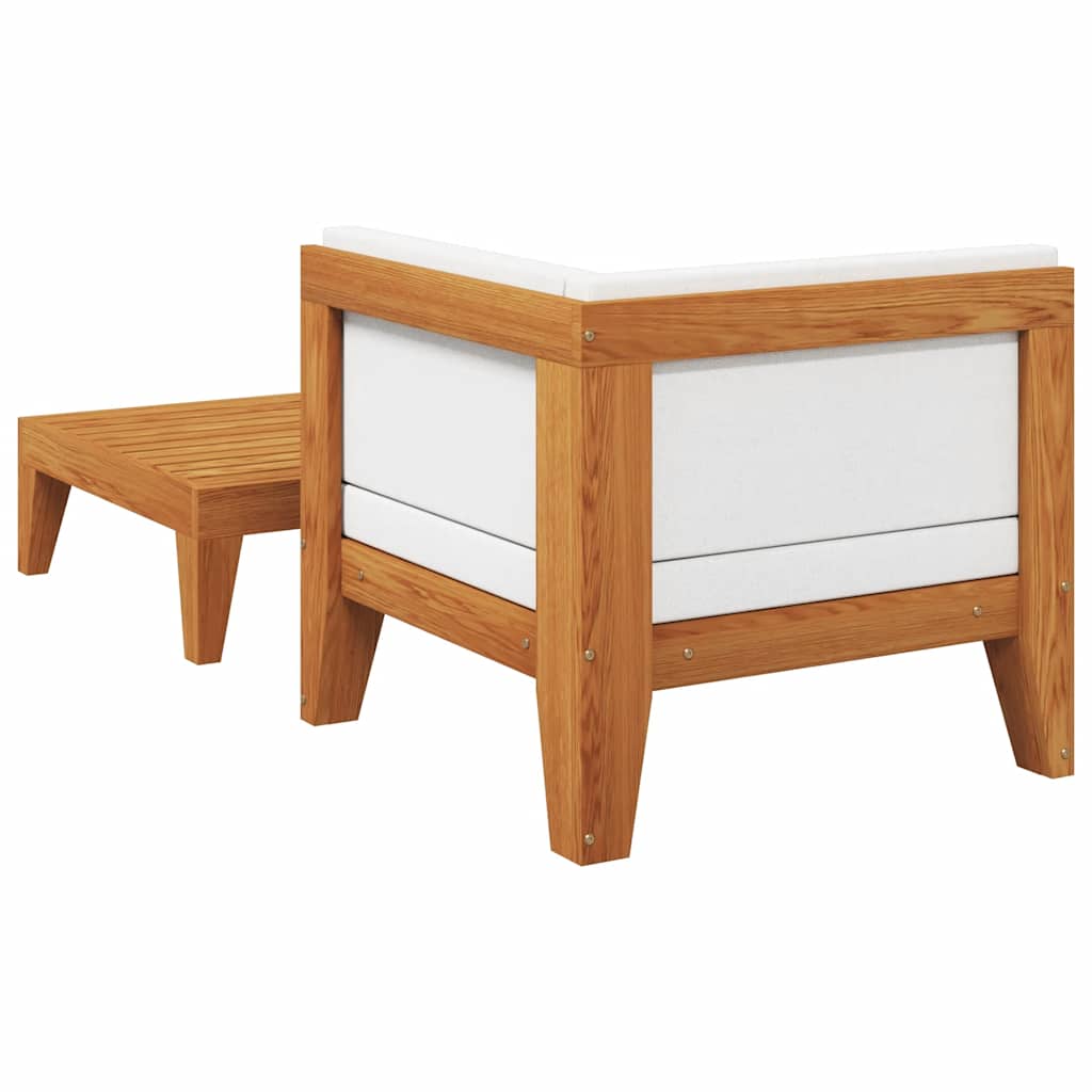 vidaXL 2-tlg. Garten-Lounge-Set mit Auflagen Massivholz Akazie