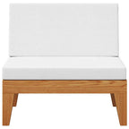 vidaXL Modular-Mittelsofa mit Cremeweißen Kissen Akazie Massivholz