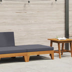 vidaXL Modular-Fußhocker mit Dunkelgrauem Kissen Akazie Massivholz