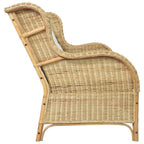 vidaXL 2-Sitzer-Sofa Natürliches Rattan und Leinen