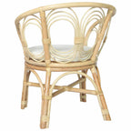 vidaXL Esszimmerstuhl mit Kissen Rattan und Leinen