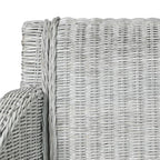 vidaXL Esszimmerstuhl mit Kissen Grau Natur Rattan