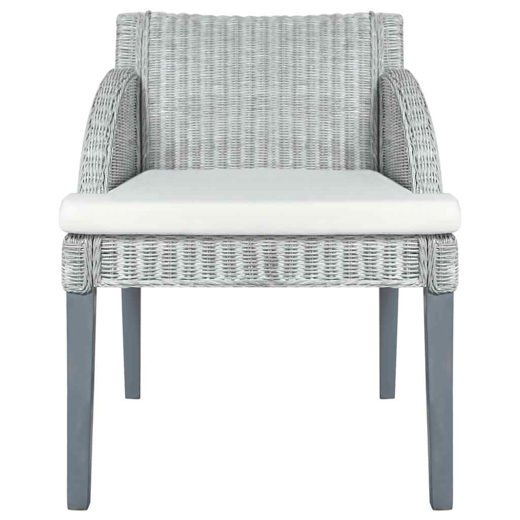 vidaXL Esszimmerstühle mit Kissen 2 Stk. Grau Natur Rattan