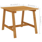 vidaXL Garten-Esstisch 88x88x74 cm Akazie Massivholz