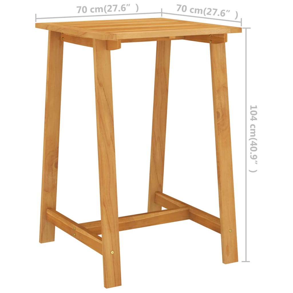 vidaXL Garten-Stehtisch 70x70x104 cm Akazie Massivholz