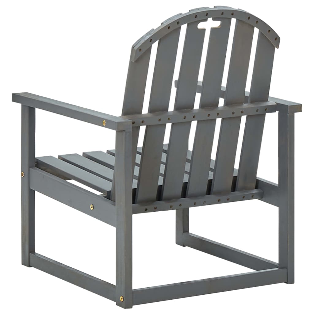 vidaXL Garten-Armlehnstühle 2 Stk. Grau Massivholz Akazie