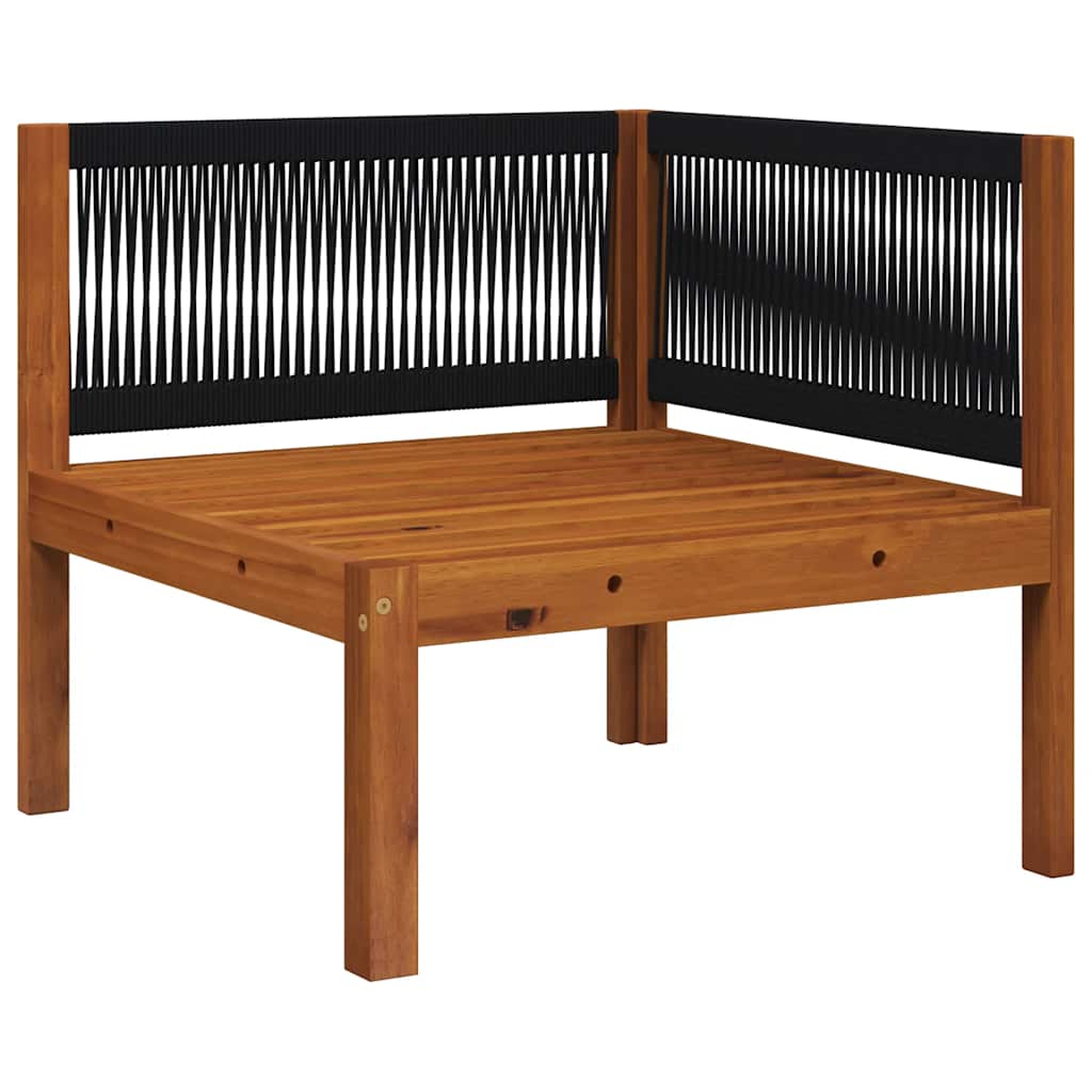 vidaXL Garten-Ecksofas 2-tlg. mit Kissen Holz Akazie & Seil