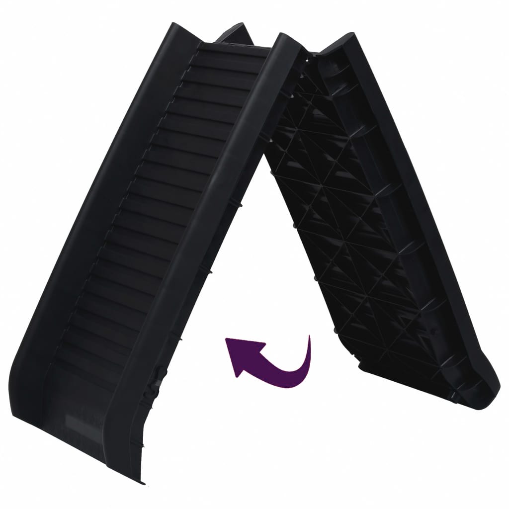 vidaXL Hunderampe Klappbar Schwarz 155,5x40x15,5 cm