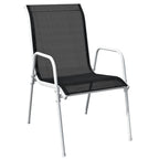 vidaXL Stapelbare Gartenstühle 2 Stk. Stahl und Textilene Schwarz