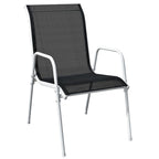 vidaXL Stapelbare Gartenstühle 4 Stk. Stahl und Textilene Schwarz